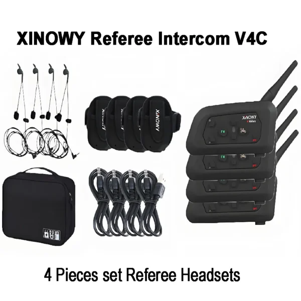2025 XINOWY 4 Pieces Set Soccer Volleyball Hockey Referee Headsets V4C