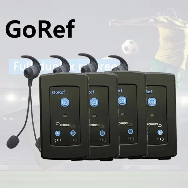 2025 New 4 Pieces Set GOREF Football Referee Intercom Headset 1200M Full Duplex Referee Communication Headsets