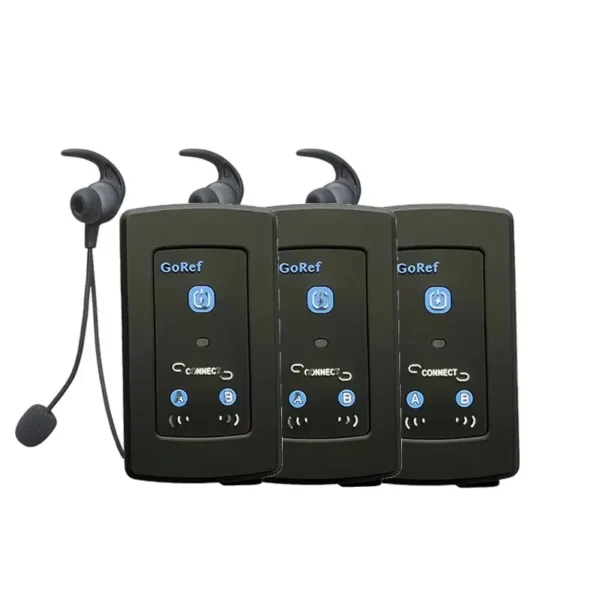 2025 New 3 Pieces Set GOREF Football Referee Intercom Headset 1200M Full Duplex Referee Communication Headsets