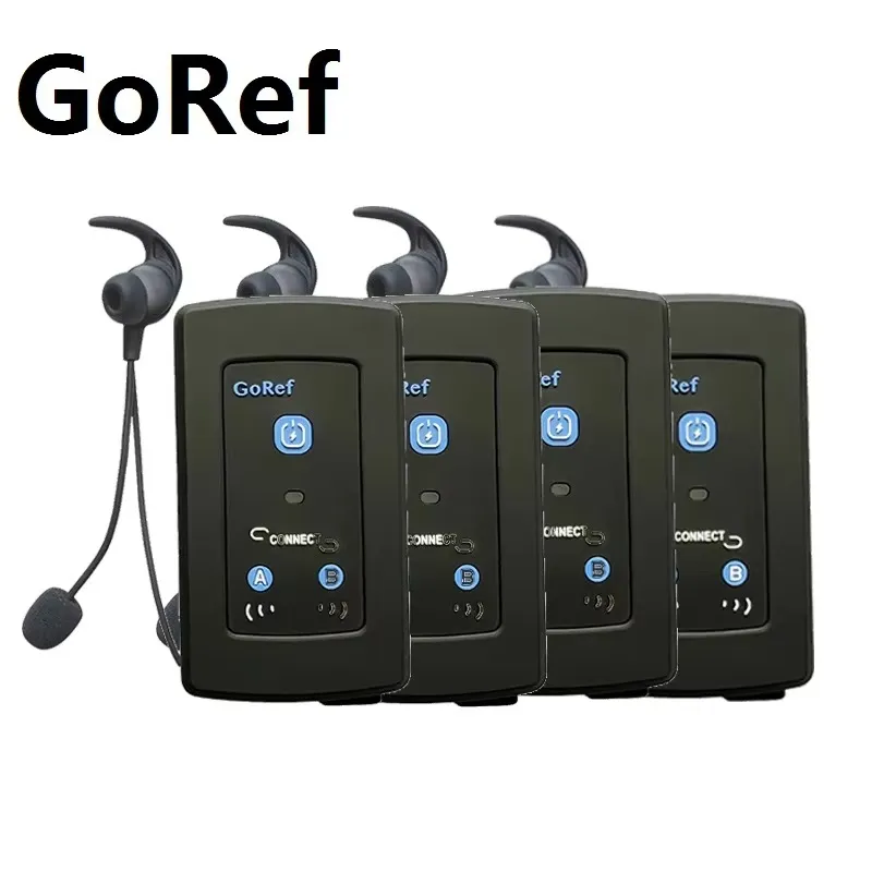 2025 New 4 Pieces Set GOREF Football Referee Intercom Headset 1200M Full Duplex Referee Communication Headsets